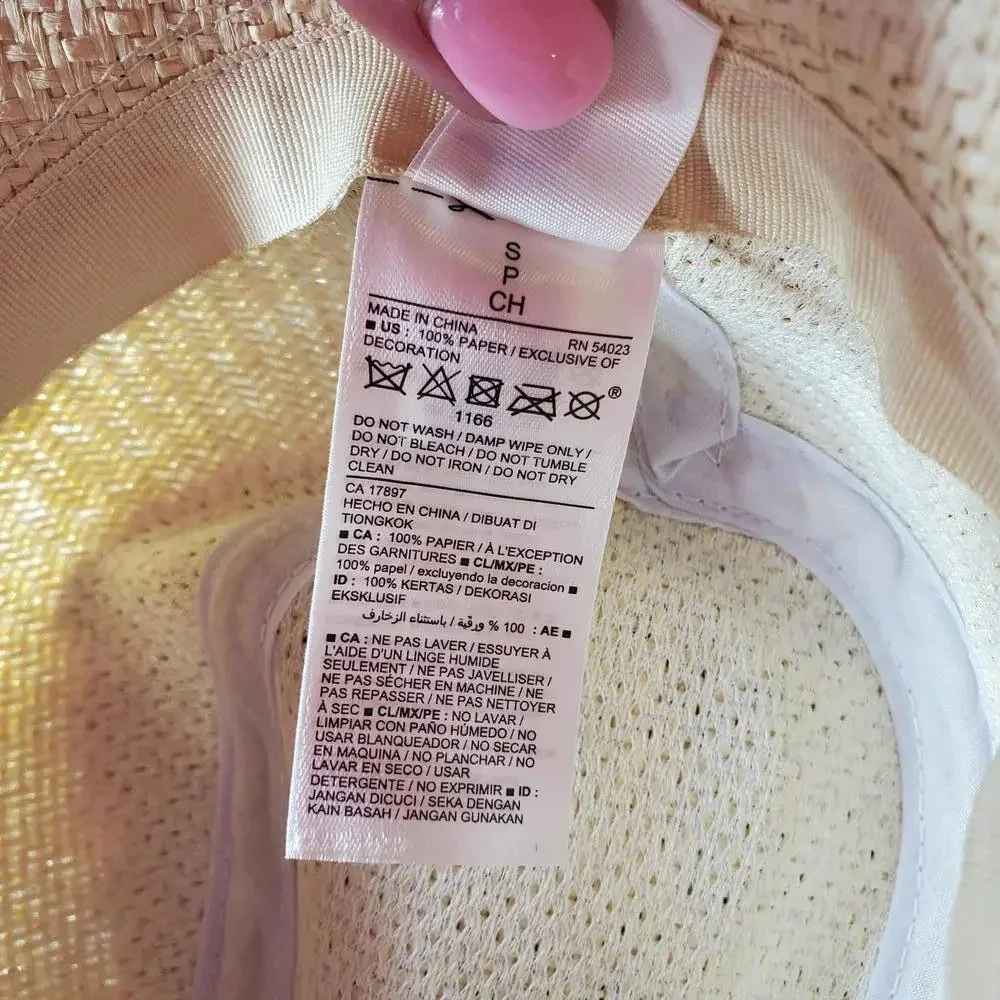 Old Navy Toddler Boy Straw Fedora Styled Hat Size Small 12-24M NWOT